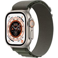 Apple Watch Ultra 49 mm titanium kast naturel op Medium groen Alpine-bandje [Wi-Fi + Cellular]