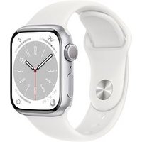 Apple Watch Series 8 45 mm kast van zilverkleurig aluminium op wit sportbandje [Wi-Fi]