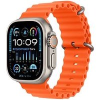 Apple Watch Ultra 2 49 mm titanium kast naturel op Ocean-bandje oranje [Wi-Fi + Cellular]