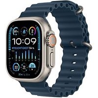 Apple Watch Ultra 2 49 mm titanium kast naturel op Ocean-bandje blauw [Wi-Fi + Cellular]