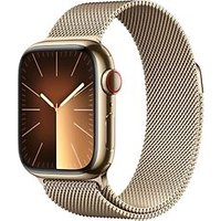 Apple Watch Series 9 41 mm roestvrij stalen kast goud op Milanees bandje goud [Wi-Fi + Cellular]