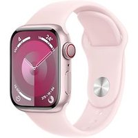 Apple Watch Series 9 41 mm aluminium kast roze op sportbandje S/M lichtroze [Wi-Fi + Cellular]