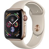 Apple Watch Series 4 44 mm edelstaal goud met sportarmband [wifi + cellular] grijsbruin