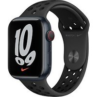 Apple Watch Nike Series 7 45 mm kast van middernacht aluminium met grijs/zwart Nike sportbandje [wifi + cellular]