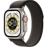 Apple Watch Ultra 49 mm titanium kast naturel op Trail-bandje S/M zwart/grijs [Wi-Fi + Cellular]