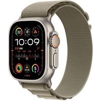 Apple Watch Ultra 2 49 mm titanium kast naturel op Alpine-bandje Small olijfgroen [Wi-Fi + Cellular]