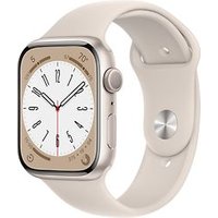 Apple Watch Series 8 45 mm kast van sterrenlicht aluminium op sterrenlicht sportbandje [Wi-Fi]