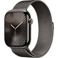 Apple Watch Series 10 46 mm titanium kast leisteen op Milanees bandje M/L leisteen [Wi-Fi + Cellular]