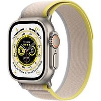 Apple Watch Ultra 49 mm titanium kast naturel op Trail-bandje S/M geel/beige [Wi-Fi + Cellular]