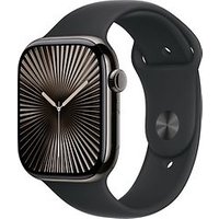 Apple Watch Series 10 46 mm titanium kast leisteen op sportbandje M/L zwart [Wi-Fi + Cellular]