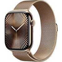 Apple Watch Series 10 46 mm titanium kast goud op Milanees bandje M/L goud [Wi-Fi + Cellular]