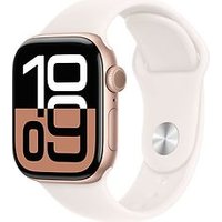 Apple Watch Series 10 42 mm aluminium kast roségoud op sportbandje S/M rosé [Wi-Fi + Cellular]