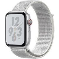 Apple Watch Nike+ Series 4 44 mm aluminium zilver met geweven Nike sportbandje [wifi + cellular] grijswit