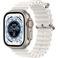 Apple Watch Ultra 49 mm titanium kast naturel op wit Ocean-bandje [Wi-Fi + Cellular]