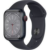 Apple Watch Series 8 41 mm kast van middernacht aluminium op zwart sportbandje [Wi-Fi + Cellular]