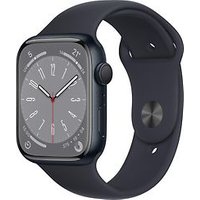 Apple Watch Series 8 45 mm kast van middernacht aluminium op zwart sportbandje [Wi-Fi]