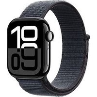 Apple Watch Series 10 42 mm aluminium kast gitzwart op solobandje inkt [Wi-Fi + Cellular]