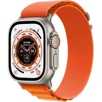 Apple Watch Ultra 49 mm titanium kast naturel op Small oranje Alpine-bandje [Wi-Fi + Cellular]