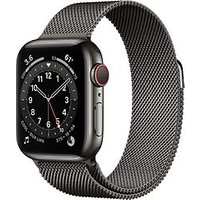 Apple Watch Series 6 40 mm kast van grijs roestvrij staal met grijs Milanees bandje [wifi + cellular]