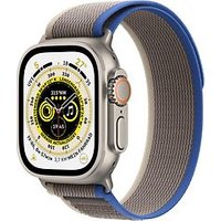 Apple Watch Ultra 49 mm titanium kast naturel op Trail-bandje S/M blauw/grijs [Wi-Fi + Cellular]