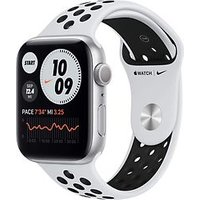 Apple Watch Nike Series 6 44 mm kast van zilver aluminium met zilver/zwart sportbandje van Nike [wifi]