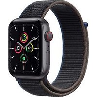 Apple Watch SE 44 mm kast van spacegrijs aluminium met Sport Loop grijs [wifi + cellular]