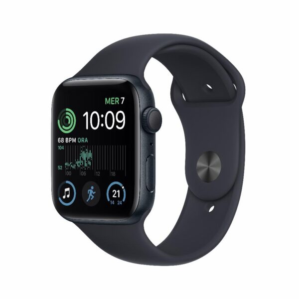 Refurbished Apple Watch SE 2022 GPS 44mm Middernacht Licht gebruikt