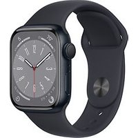 Apple Watch Series 8 41 mm kast van middernact aluminium op zwart sportbandje [Wi-Fi]