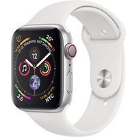 Apple Watch Series 4 44 mm aluminium zilver met sportarmband [wifi + cellular] wit