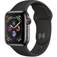 Apple Watch Series 4 40 mm edelstaal space zwart met sportarmband [wifi + cellular] zwart