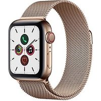 Apple Watch Series 5 40 mm roestvrij stalen kast goud op Milanees bandje goud [wifi + cellular]