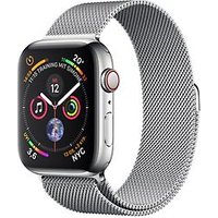 Apple Watch Series 4 44 mm edelstaal zilver met milanese armband [wifi + cellular] zilver