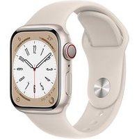 Apple Watch Series 8 41 mm kast van sterrenlicht aluminium op sterrenlicht sportbandje [Wi-Fi + Cellular]