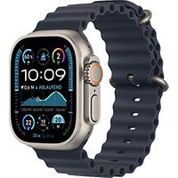 Apple Watch Ultra 2 49 mm titanium kast naturel op Ocean-bandje marine [Wi-Fi + Cellular]