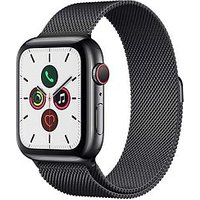 Apple Watch Series 5 44 mm roestvrij stalen kast grafiet op Milanees bandje grafiet [wifi + cellular]