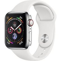 Apple Watch Series 4 40 mm edelstaal zilver met sportarmband [wifi + cellular] wit