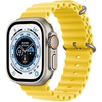 Apple Watch Ultra 49 mm titanium kast naturel op geel Ocean-bandje [Wi-Fi + Cellular]