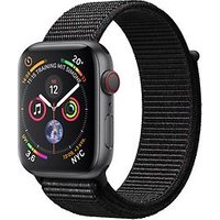 Apple Watch Series 4 44 mm aluminium spacegrijs met geweven sportarmbandje [wifi + cellular] zwart